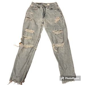 Levi’s Loose Fit Straight Leg Denim Jeans Size 8 reg medium Blue Ripped